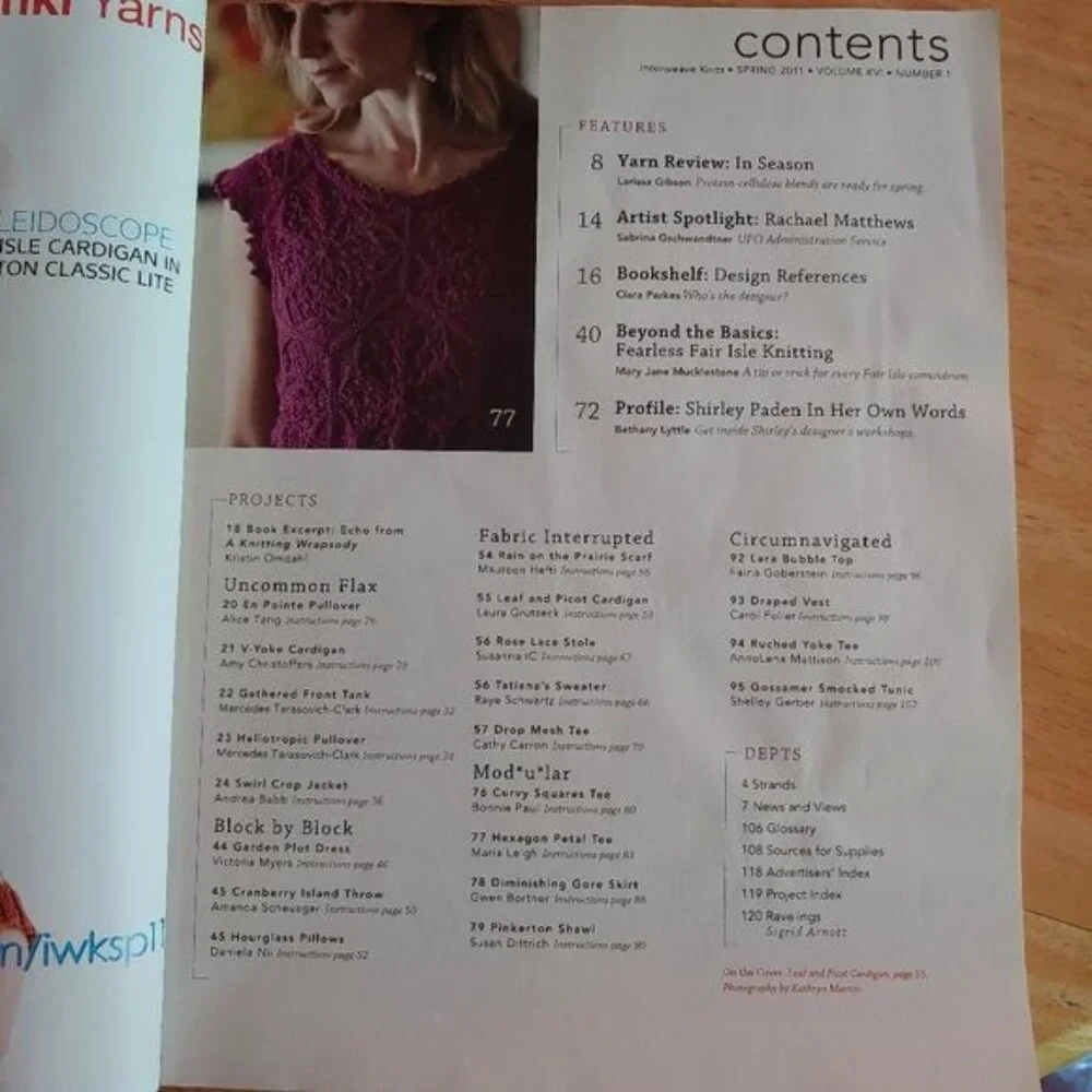 Spring 2011 Interweave Knits magazine22 knitting patterns